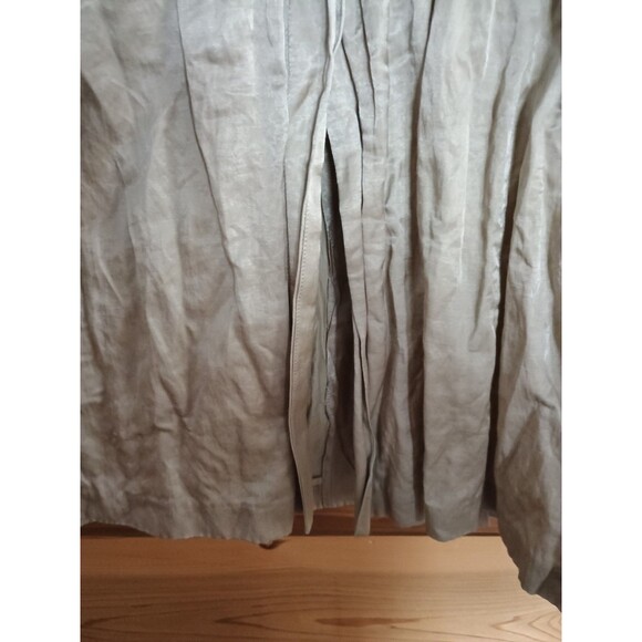 Eileen Fisher Metallic Crinkle Jacket Duster Cardigan Beige Lagenlook Sz Medium - Picture 6 of 6